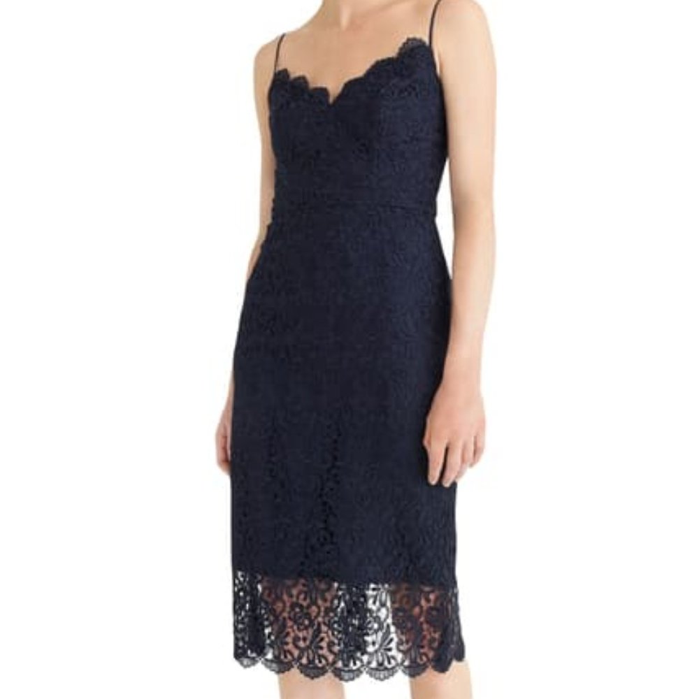 J.Crew Guipure Lace Spaghetti Strap Dress